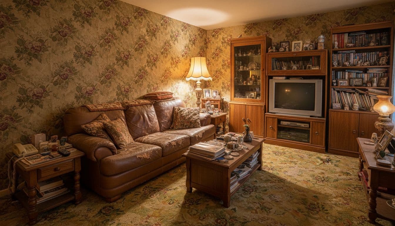 Old dated living room before AI interior design transformation